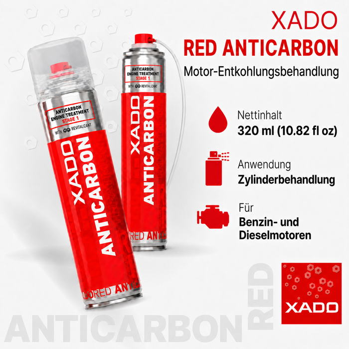 XADO RED ANTICARBON – Hochwirksamer Motor-Entkohler Spray (320 ml)