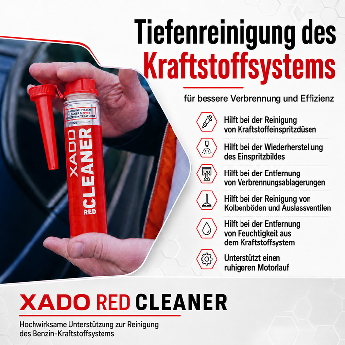XADO RED CLEANER Gasoline – Kraftstoffsystemreiniger für Benzinmotoren (250 ml)