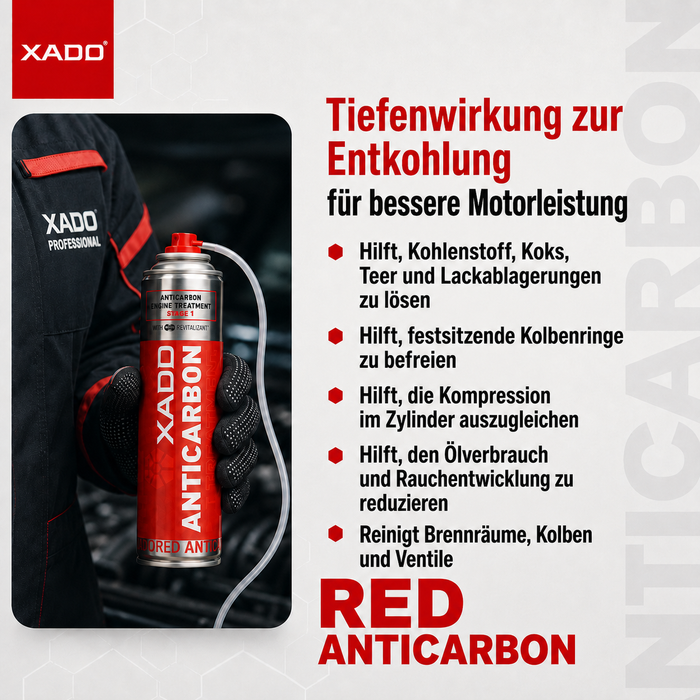 XADO RED ANTICARBON – Hochwirksamer Motor-Entkohler Spray (320 ml)